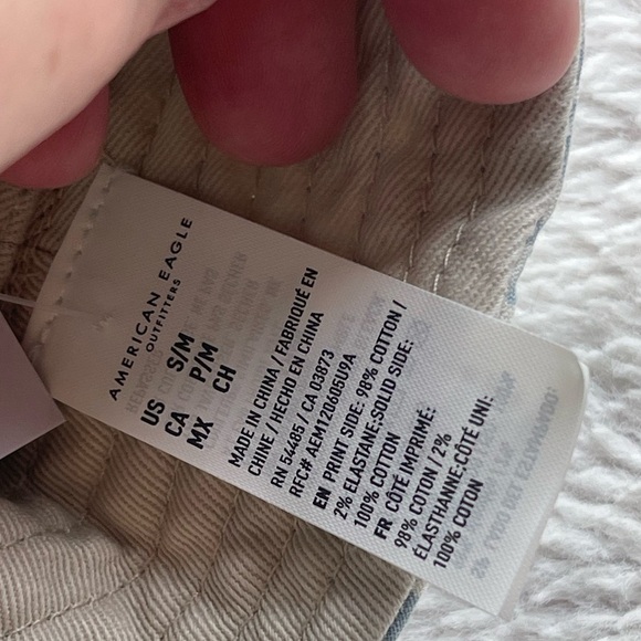 American Eagle NWT blue geometric pattern cotton bucket hat - Picture 6 of 6